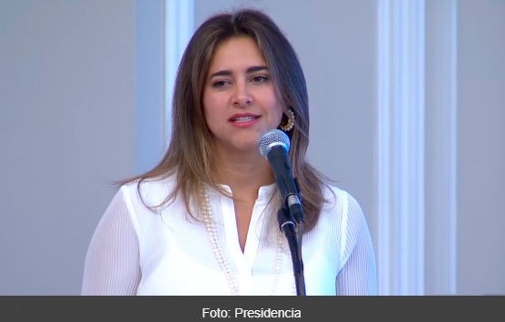 Primera dama de Colombia liderando campañas Maria Juliana Ruiz en una intervencion
