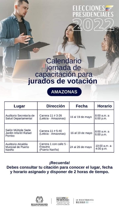 Calendario de capacitaciones para jurados de votación Calendario de capacitaciones para jurados de votación