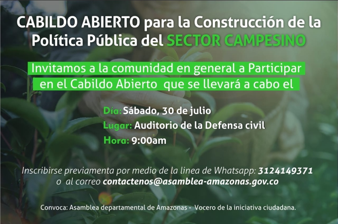 Cabildo Abierto para la construcción de la política pública del sector campesino Cabildo Abierto para la construcción de la política pública del sector campesino