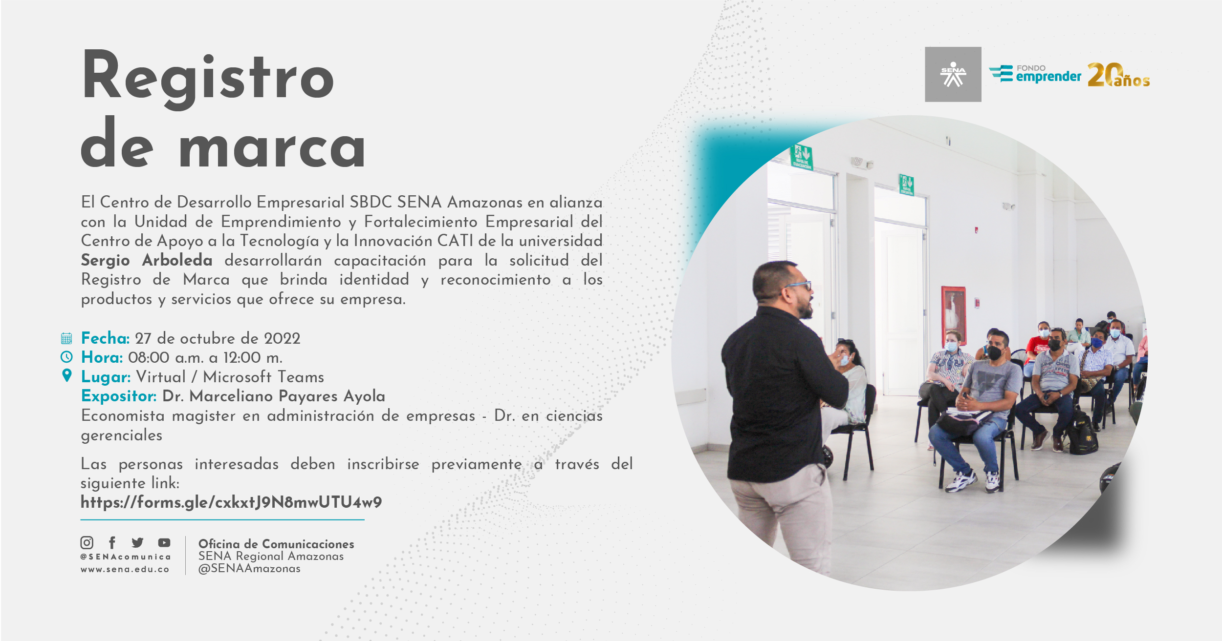 image for #Conéctate Capacitación de Registro de marca - SENA Regional Amazonas 