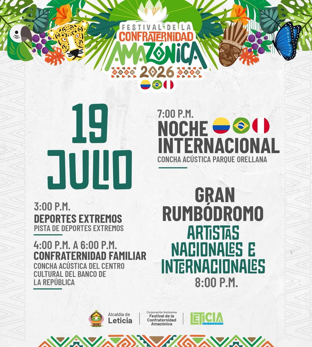 Programación Festival de la Confraternidad Amazónica - Tabatinga- Leticia -Iquitos