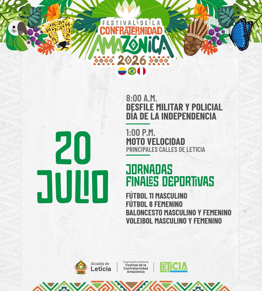 Programación Festival de la Confraternidad Amazónica - Tabatinga- Leticia -Iquitos