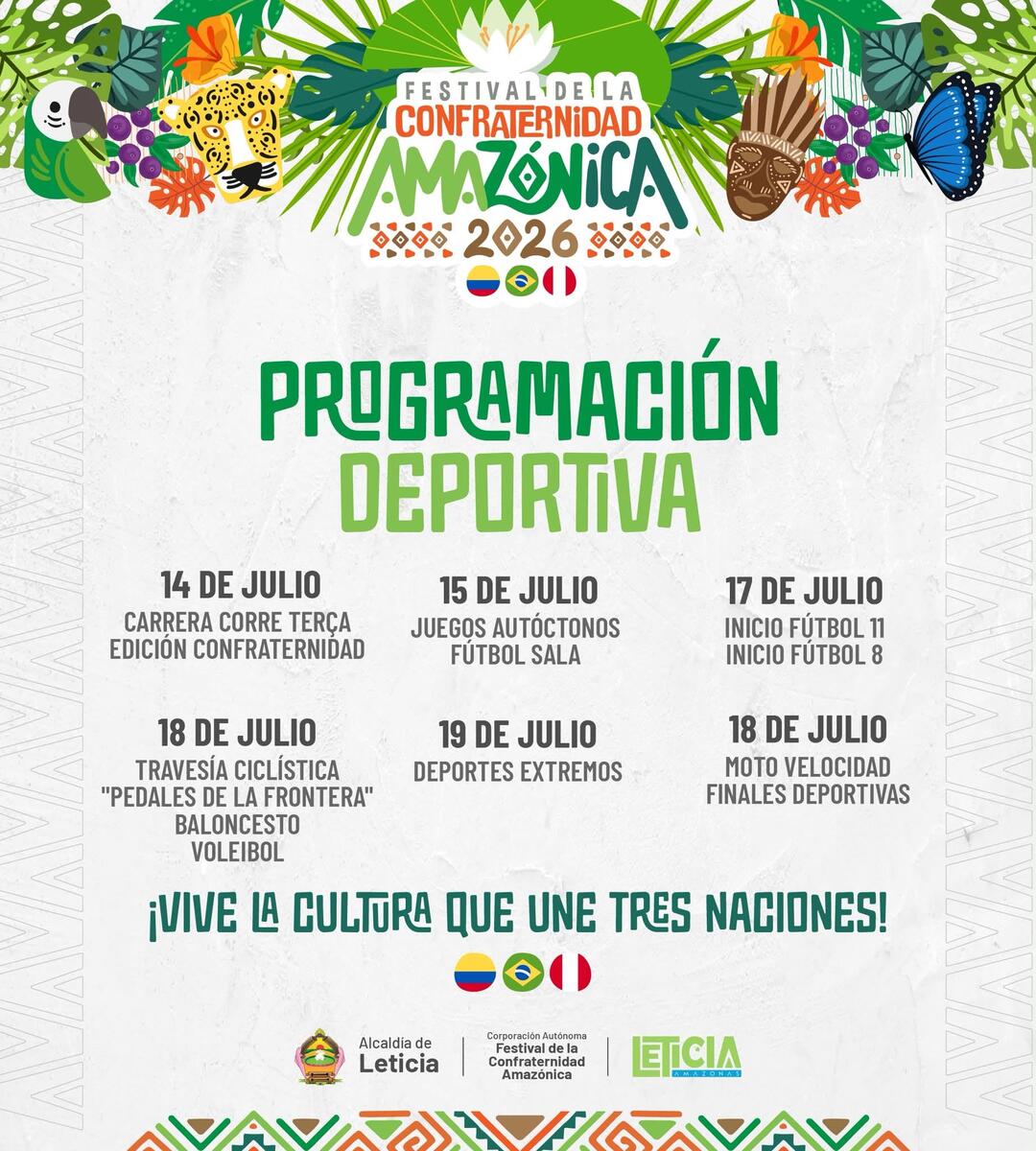 Programación Festival de la Confraternidad Amazónica - Tabatinga- Leticia -Iquitos