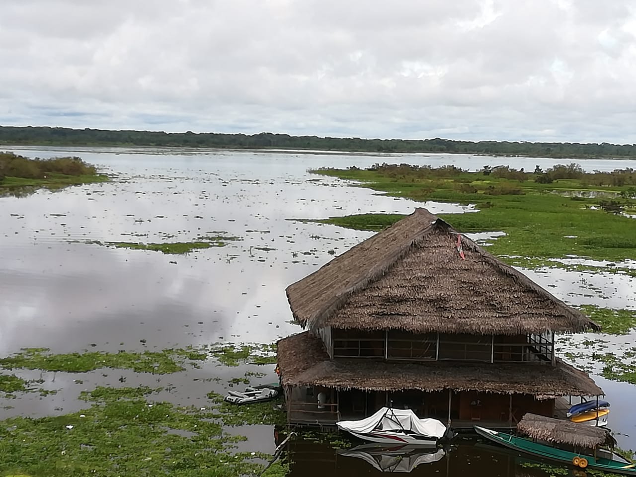 Cabaña a orillas del rio Amazonas