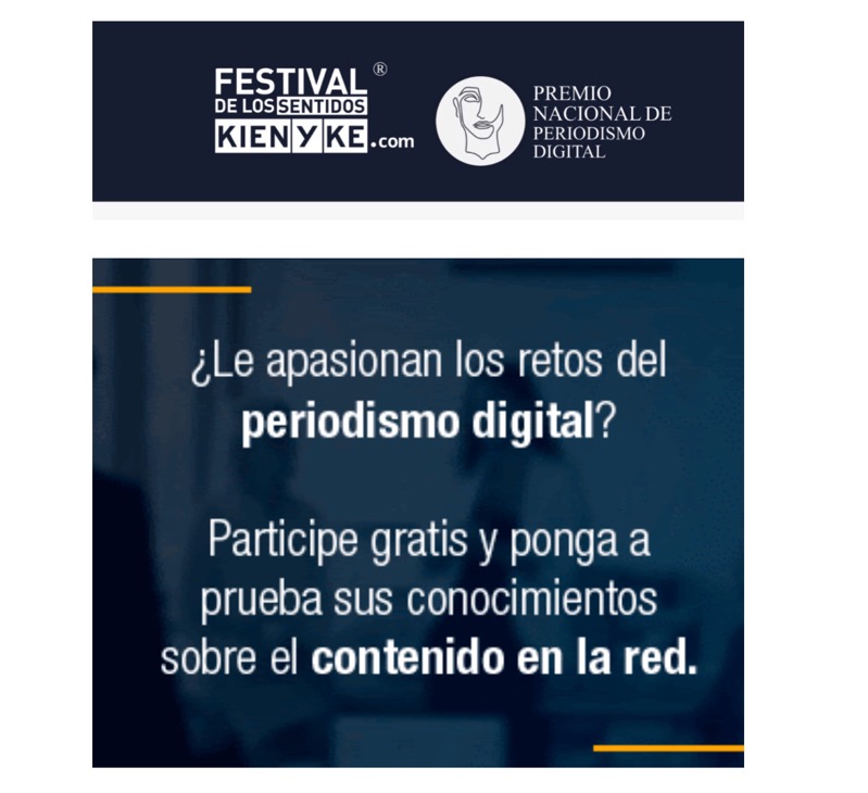 Talleres por Colombia en temas de periodismo digital Texto con una frase escrita alusiva al taller