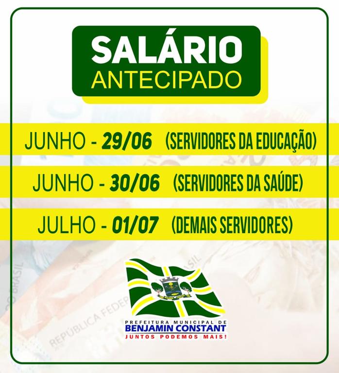 image for Salários de junho estão sendo antecipados