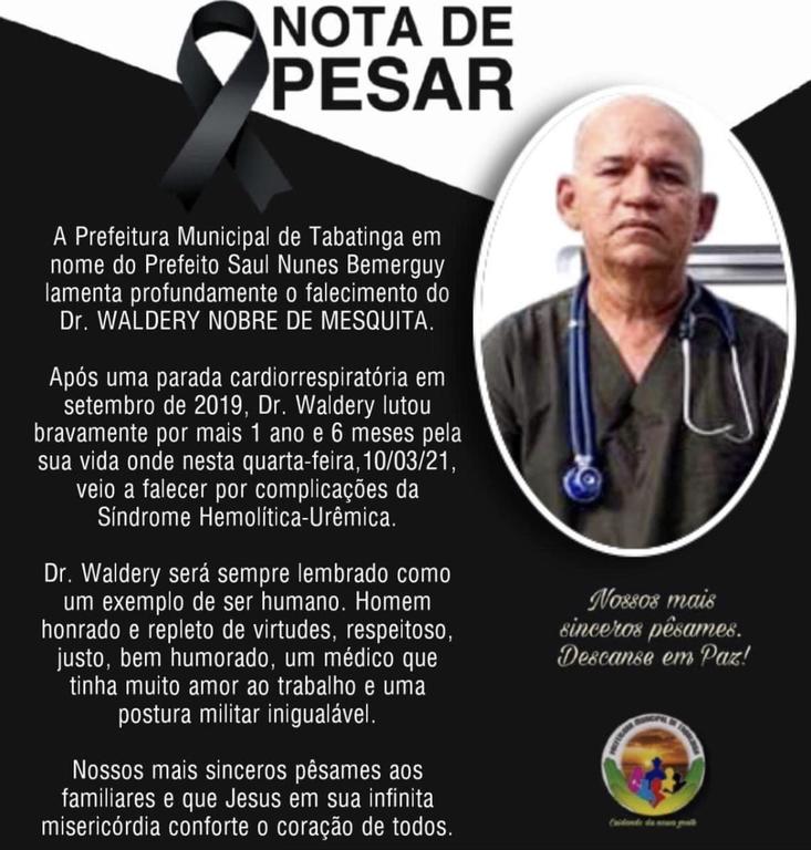 Prefeeitura lamenta falecimento do Dr Waldery image for Prefeeitura lamenta falecimento do Dr Waldery