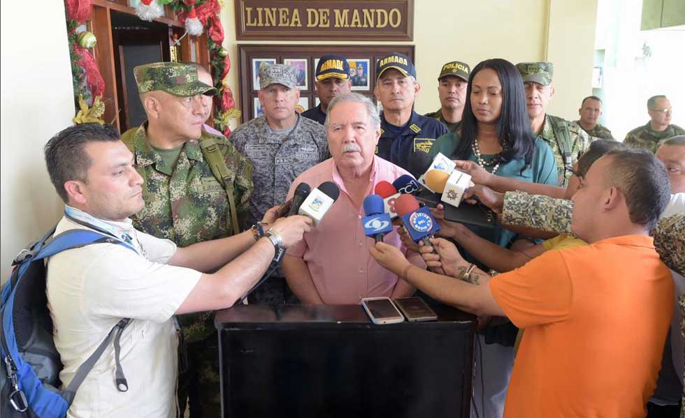 Rueda de prensa de militares en Buenabentura