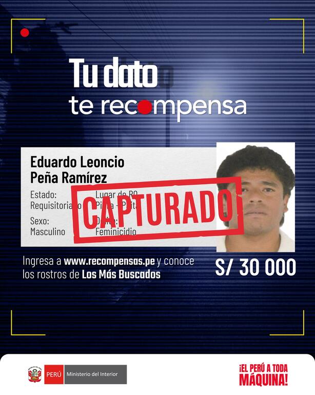 image for Capturan  a sujeto incluido en el Programa de Recompensas