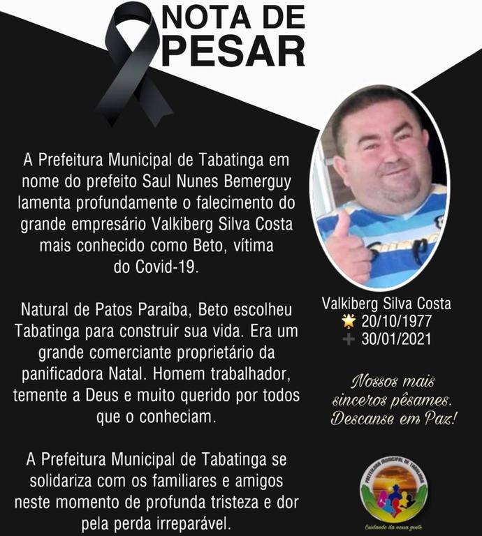 Prefeitura lamenta falecimento de empresário Valkiberg image for Prefeitura lamenta falecimento de empresário Valkiberg