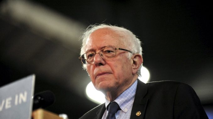 Senador demócrata se postula para la presidencia Bermont Bernie Sanders en una conferencia