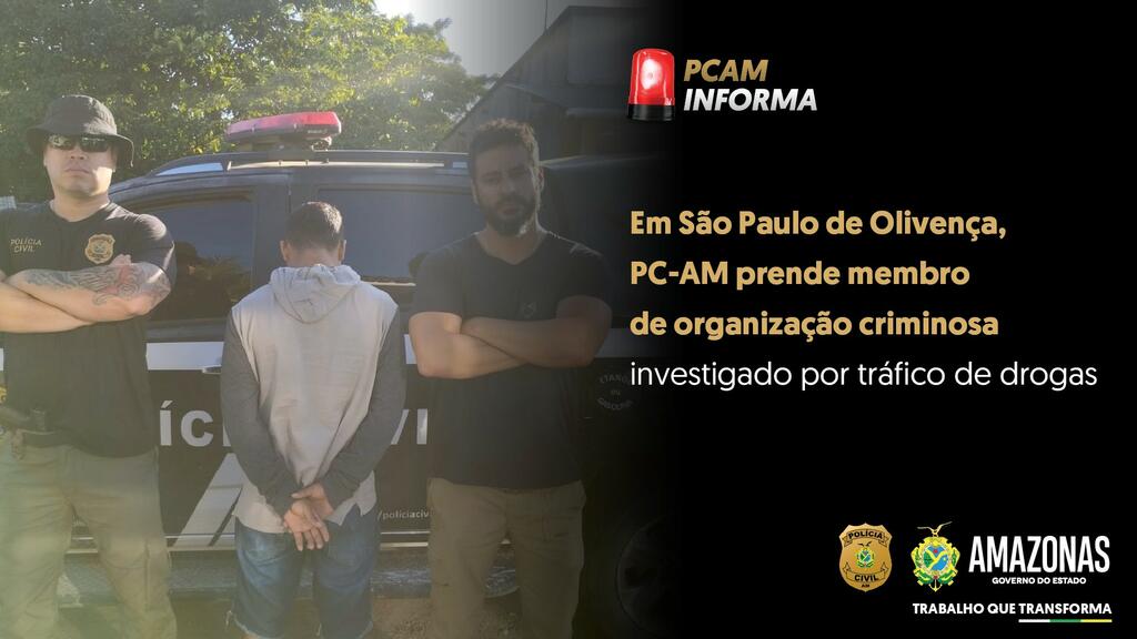 image for  PC-AM prende membro de organização criminosa investigado por tráfico de drogas