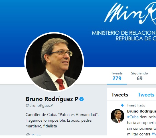 EEUU prepara operaciones militares contra Venezuela Captura de pantalla del twitter de canciller cubano