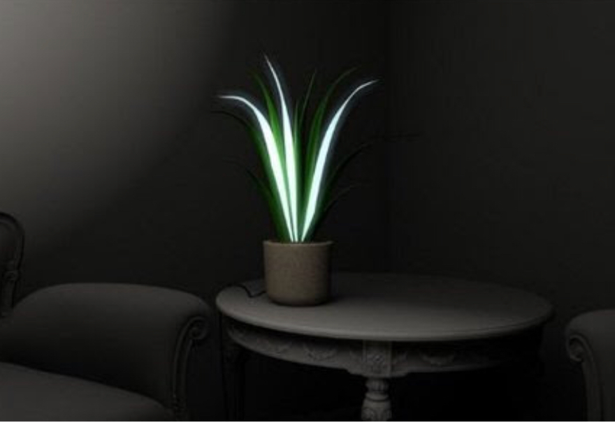 Planta de plastico alumbrado 