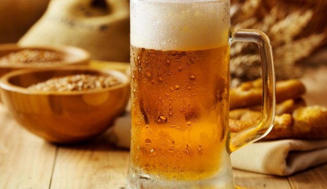 Vaso con cerveza