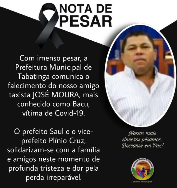 Prefeitura comunica o falecimento do taxista José Moura image for Prefeitura comunica o falecimento do taxista José Moura