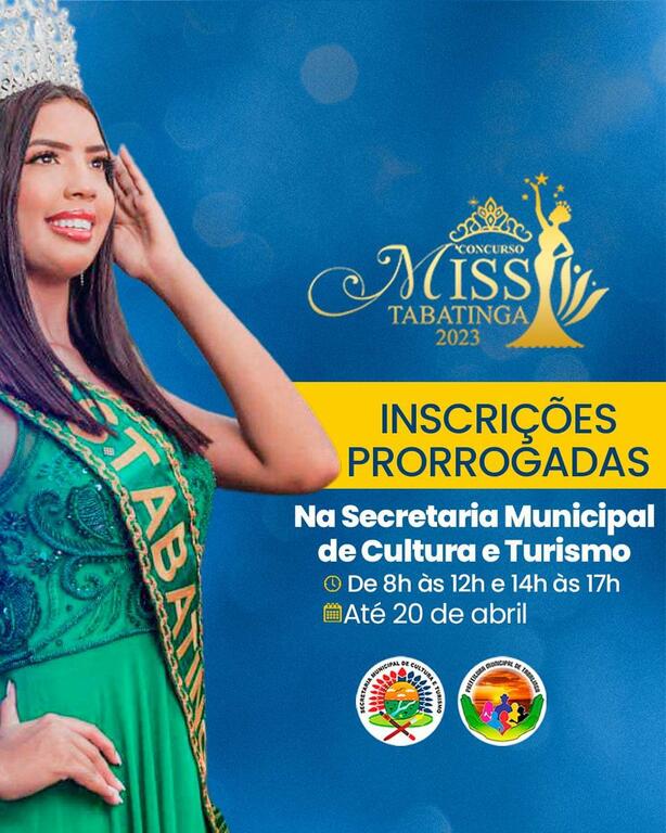 Concurso Miss Tabatinga 2023 segue com inscrições até o dia 20 de abril image for Concurso Miss Tabatinga 2023 segue com inscrições até o dia 20 de abril