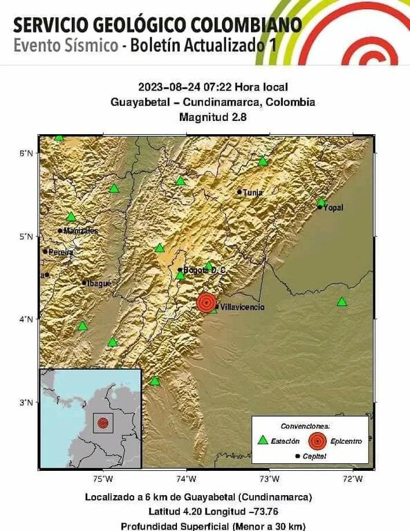 image for Leve temblor en en el municipio de Guayabetal