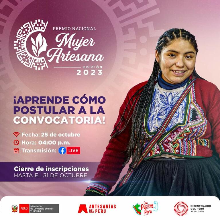 Capacitación para postular al Premio Nacional a la Mujer Artesana 2023 image for Capacitación para postular al Premio Nacional a la Mujer Artesana 2023