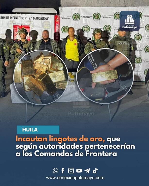 image for Ejército reportó la incautación de 42 kilos de oro