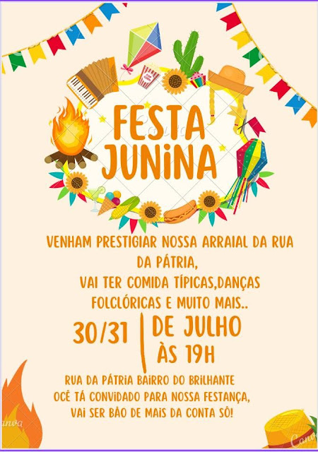 Festa Julina dias 30 e 31 de Julho na rua da Pátria image for Festa Julina dias 30 e 31 de Julho na rua da Pátria