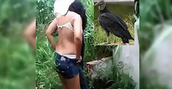 Jovem e o namorado no mato