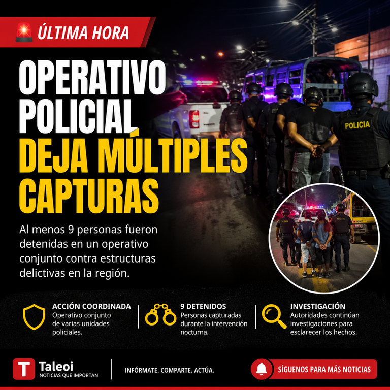 image for Operativo policial deja múltiples capturas en acción coordinada