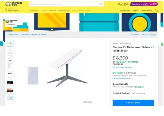 Mercado Libre mexico autorizado oficial para venta de internet Starlink image for Mercado Libre mexico autorizado oficial para venta de internet Starlink