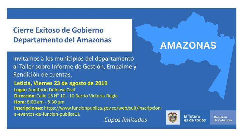 LA CONTRALORÍA DEPARTAMENTAL DEL AMAZONAS CONVOCA AL TALLER “CIERRE EXITOSO DE GOBIERNO”