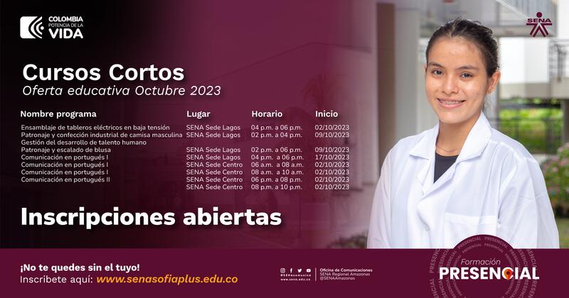  ¡Descubre nuevas oportunidades con los #CursosCortosSENA de octubre! 🚀 