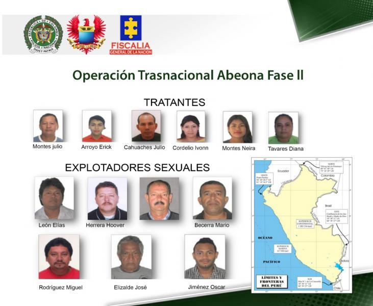 13 personas capturadas en operación conjunta contra la trata de personas en el Amazonas