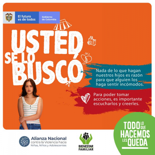Con #TodoLesQueda, ICBF busca que los colombianos identifiquemos los tipos de violencia física, psicológica y sexual, a las que están expuestos los niños, niñas y adolescentes. Para originar un cambio cultural que nos lleve a decir: #MeSumoLosProtejo