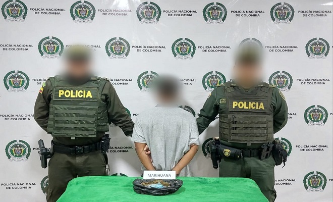 SUJETO CON MÁS DE 200 GRAMOS DE MARIHUANA, FUE CAPTURADO DURANTE EL PLAN CONTRA EXPENDIO Y TRÁFICO DE DROGAS