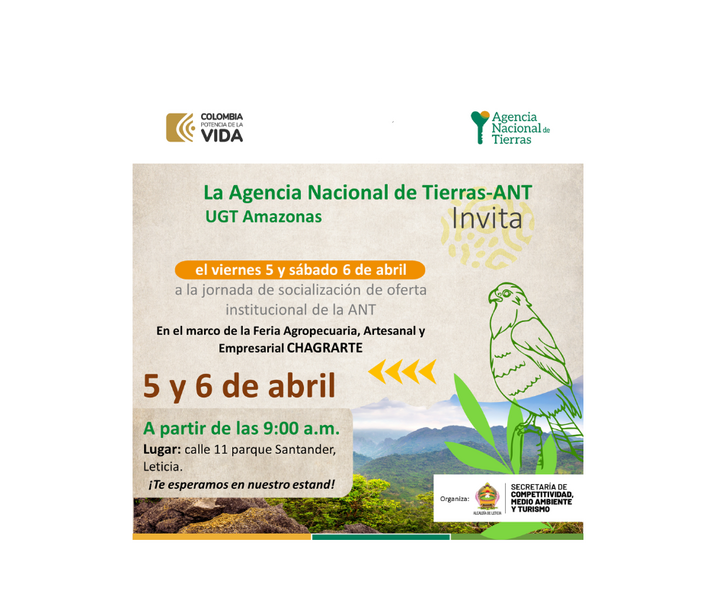 🔑🌱🤲 ¡Agencia Nacional de Tierras estará presente en la VIII versión de CHAGRARTE! 