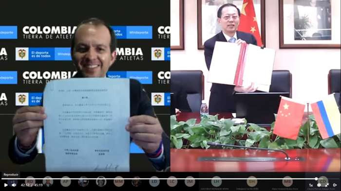 Mindeporte y la Administración General del Deporte de China firman memorando de cooperación deportiva