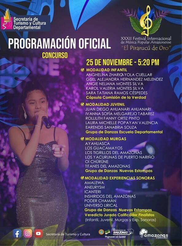 XXXll del Festival Internacional de Música Popular Amazonense "El Pirarucú de Oro".