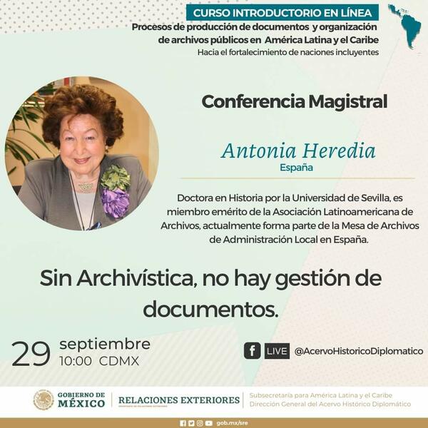 Conferencia magistral "Sin Archivista, no hay gestión de documentos".