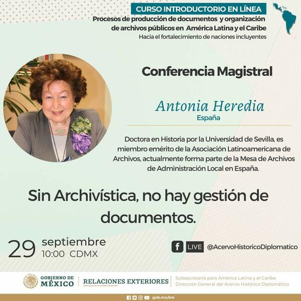 Conferencia magistral "Sin Archivista, no hay gestión de documentos". Conferencia magistral "Sin Archivista, no hay gestión de documentos".