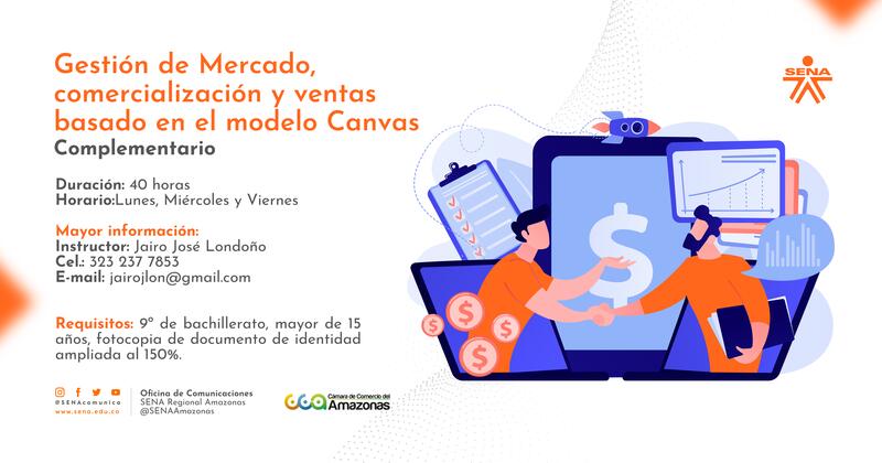 #EstudiaenelSENA Inscríbete en el complementario Gestión de Mercado, comercialización y ventas basado en el modelo Canvas💲✅👥🖥