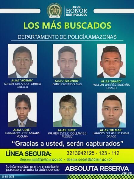 LOS DELINCUENTES MÁS BUSCADOS DEL AMAZONAS