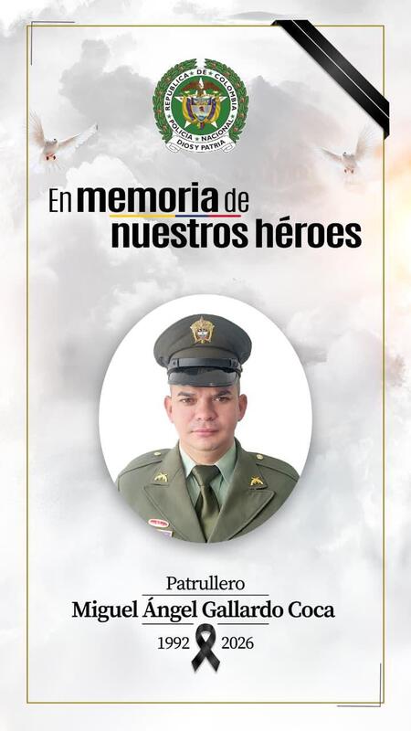 Lamentamos profundamente la muerte del patrullero Miguel Ángel Gallardo Coca Lamentamos profundamente la muerte del patrullero Miguel Ángel Gallardo Coca