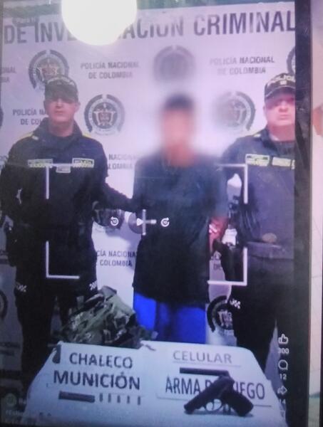 Alias Perea fue capturado con arma de fuego y munición en el departamento del Amazonas