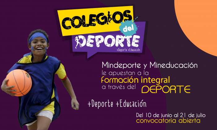 Mindeporte y Mineducación abren convocatoria para postulación al proyecto Colegios del Deporte