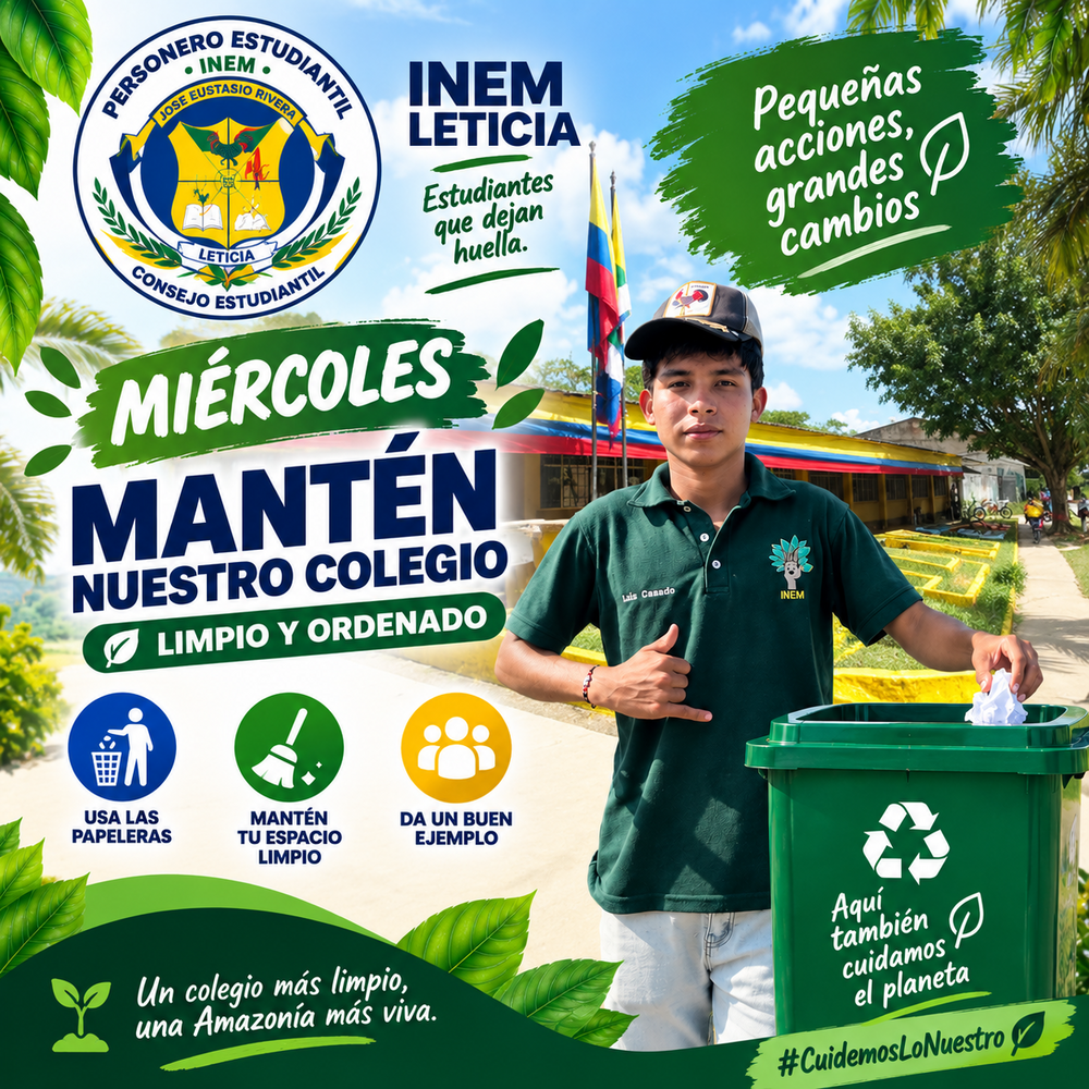 Miércoles: ¡Mantengamos limpio nuestro colegio!