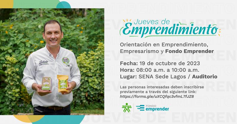  😲🤩 Participa este 19 de octubre en nuestra jornada de Orientación en Emprendimiento, Empresarismo y Fondo Emprender