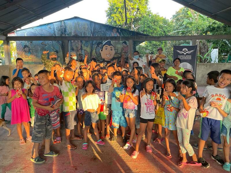 Niños y niñas de Leticia recibieron una tarde de recreación gracias a su Fuerza Aérea Colombiana