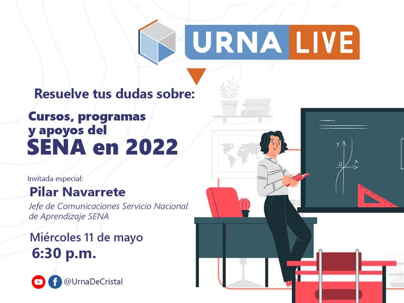 El @SENAComunica estará en #UrnaLive el miércoles 11 de mayo para aclarar tus dudas. #PregúntaleAUrna