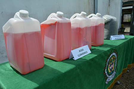 POLICÍA NACIONAL INCAUTA QUÍMICOS PARA ELABORAR NARCÓTICOS