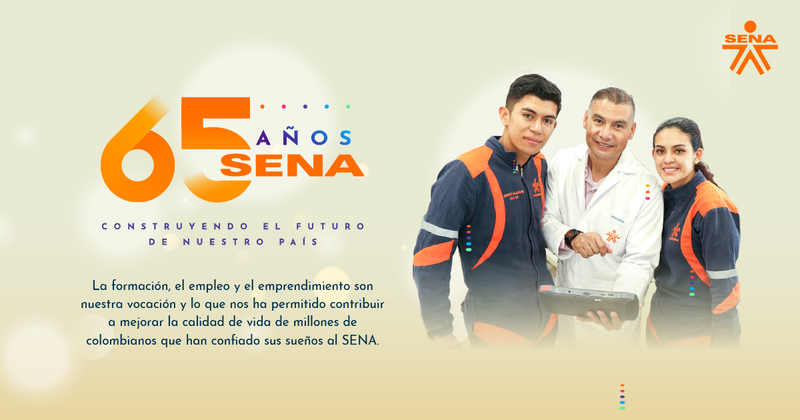 🥳¡Estamos de celebración! Cumplimos 65 años forjando historias inolvidables en la memoria del país, 🇨🇴 en temas de educación, empleo y emprendimiento 🧡. El SENA ha transformado la vida de miles de colombianos  ¡Celebra con nosotros! 👏🏻🎂 #SENA65Años