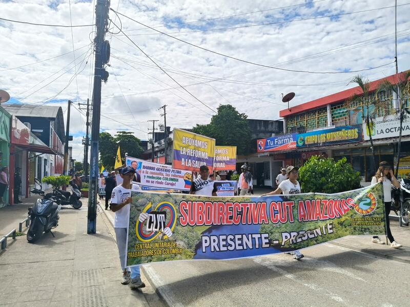 Manifestación pacífica en el día del trabajo